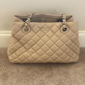 Beige quilted Kate Spade bag